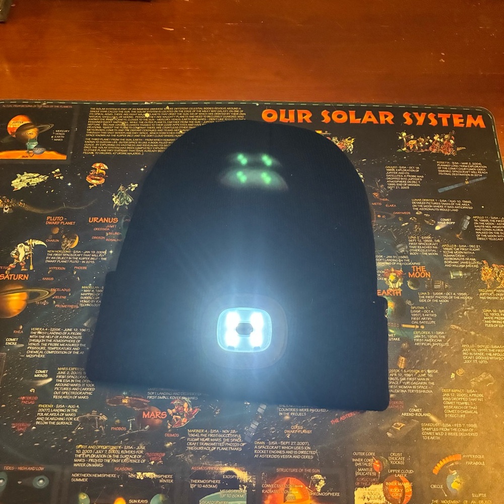 Black Beanie with LED Light